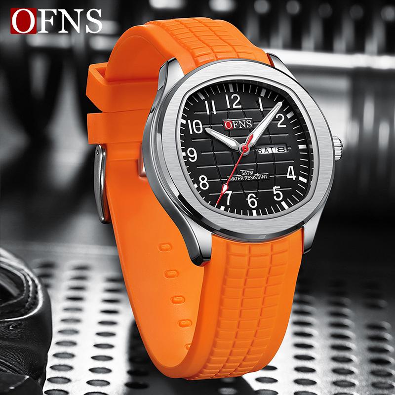 OFNS Brand Top New Leisure Fashion Men's Quartz Watch Military Sports Waterproof Automatic Date Luxury Quartz Men's Watches