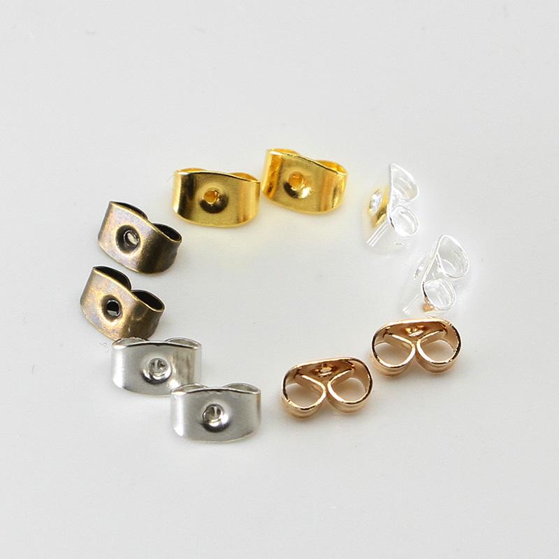 200 шт./лот, серьги-гвоздики, задняя пробка, свитки, ушная стойка-бабочка для изготовления ювелирных изделий, сделай сам, заблокированные колпачки, задняя часть сережек, пробки для ушей