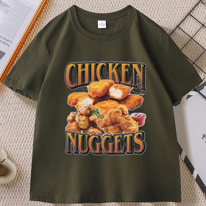 Chicken Nugget Vintage Graphic Women TShirt Funny Nuggets Meme T Shirt Retro Comfortable 90s Graphic Trendy Tee Streetwear Tops
