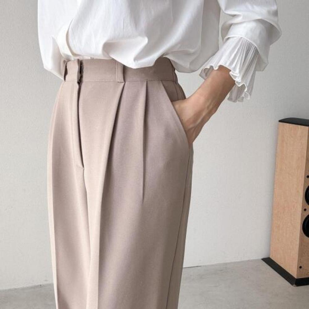 New Arrivals Open Run Women Back Banding Wide Fit Basic Slacks