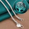 Модное ожерелье с подвеской в ​​виде дерева жизни, тонкая цепочка, цепочка в виде змеи, 40-75 см, модное ожерелье серебряного цвета, ювелирное изделие, подарок
