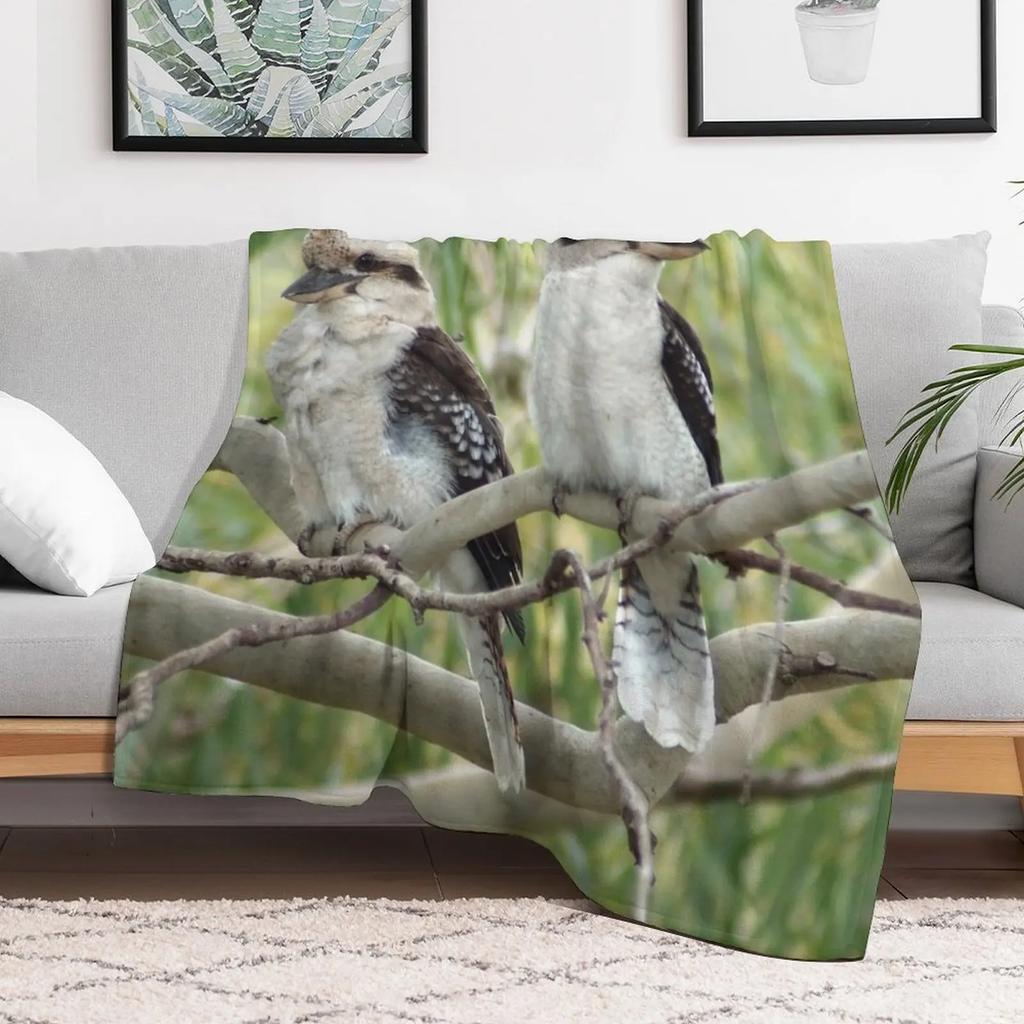 Kookaburra sits in the old gum tree Throw Blanket Cozy Microfiber Throw Blanket for Home Bedroom