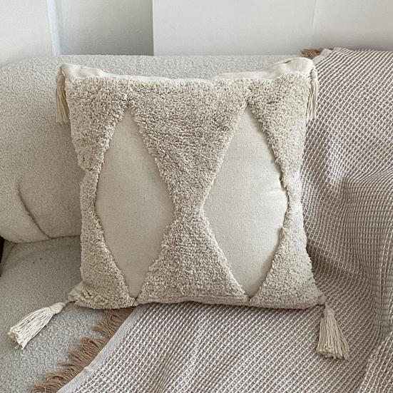 Наволочка стильная богемная этническая кисточка дизайн утолщенная вышитая диванная прикроватная подушка офисная тафтинговая наволочка