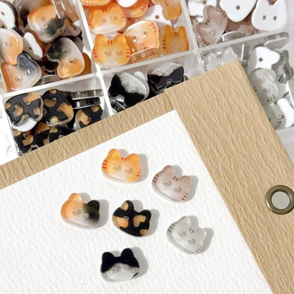 30pcs 12mm Kitty Buttons Creative Ginger Cat Buttons Tuxedo Cat Calico Cat Buttons Cardigan Sweater
