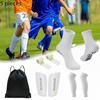 Football Gear Pack Anti‑Slip Soccer Grip Socks Calf Sleeves Shockproof Shin Guards Tape Drawstring Sack for Training 1