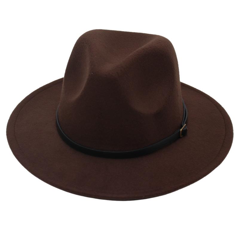 Оптовая продажа Детский Топ-шляпа для Дефиле Пряжка для Ремня Сценическая Шляпа-цилиндр Родитель-Ребенок Досуг Шерстяная Шляпа Широкие Поля Джазовая Шляпа Мужчины и Женщины