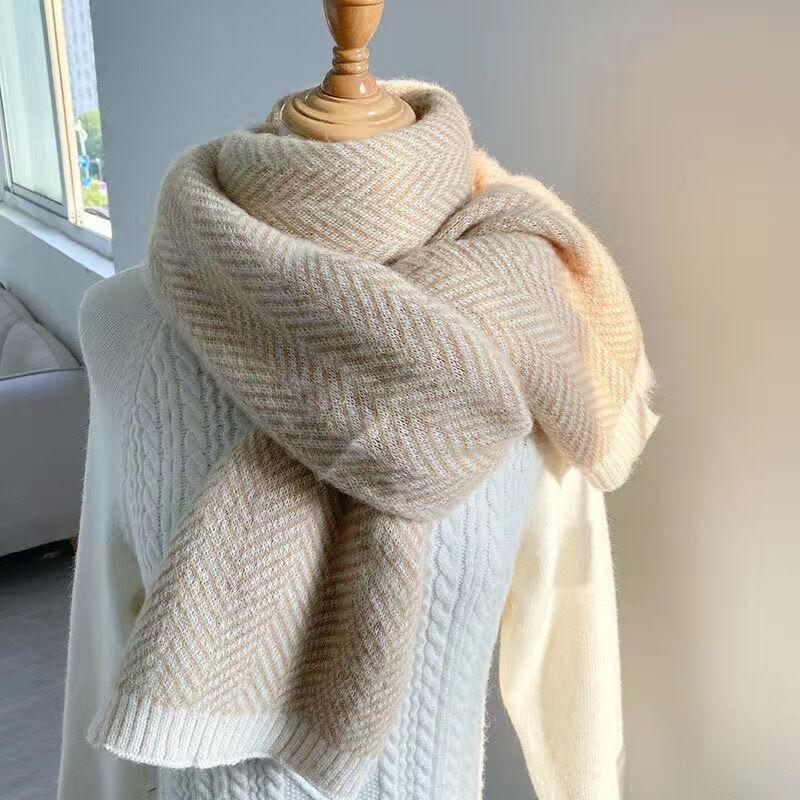 Soft Imitation Cashmere Scarf Elegant Plaid Large Scarves Thick Coldproof Warm Shawl for Women Female Autumn & Winter