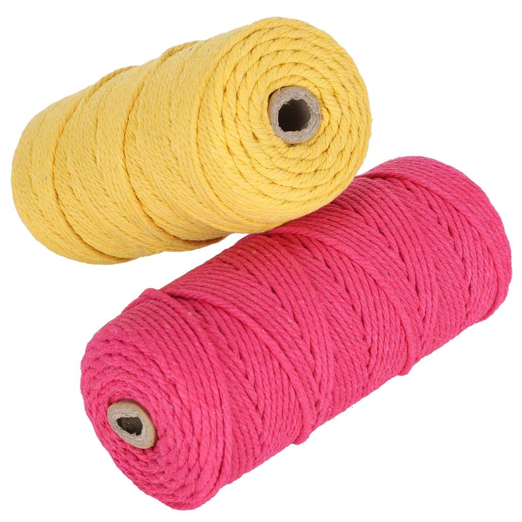 Натуральная хлопковая веревка Макраме Шнур Одножильная Пряжа для вязания Поделки DIY 3 мм 100 метров