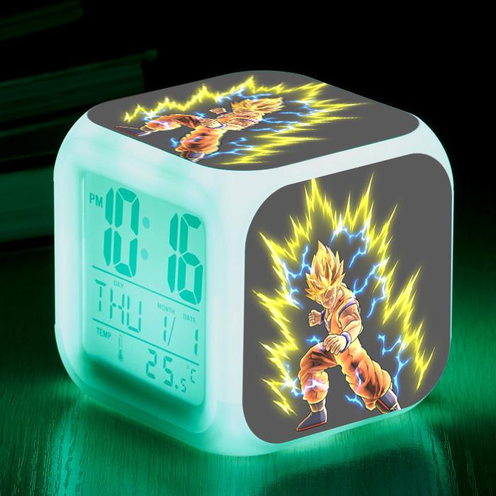 Аниме Dragon Ball Цифровые часы Сон Гоку Гохан Веджета Маджин Буу Броли Бульма Тракс Будильник Фигурка Детские Светящиеся Игрушки Кукла