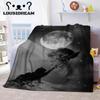 Witch Black Cat Halloween Throw Blanket Cat Mysterious Divination Witchcraft Lucifer Portable Flannel Blanket for Bedding Travel