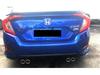Выхлопная труба с двойным выходом для Honda Civic 10-го поколения 1.0T с хвостовиком из углеродного волокна и нержавеющей стали