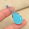 Blue Chalcedony Gemstone 925 Sterling Silver Handmade Jewelry Charming Pendant
