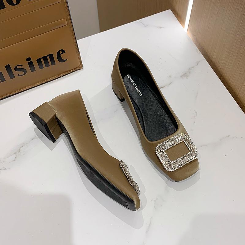 Модные свадебные туфли невесты, женские туфли-лодочки 2024 года, роскошные атласные туфли со стразами, квадратный носок, толстый каблук, свадебные шелковые туфли для невесты