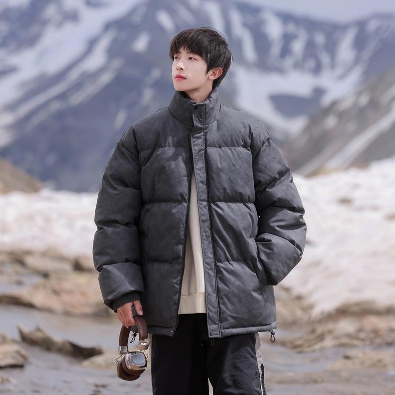 Winter Couple's Cotton Coat, Thickened and Warm, Men's Casual, Loose and Versatile Stand-up Collar Cotton Coat