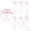 7 PCS Funny Black Bows Multipurpose Ribbion Cake Topper New Happy Birthday Sign