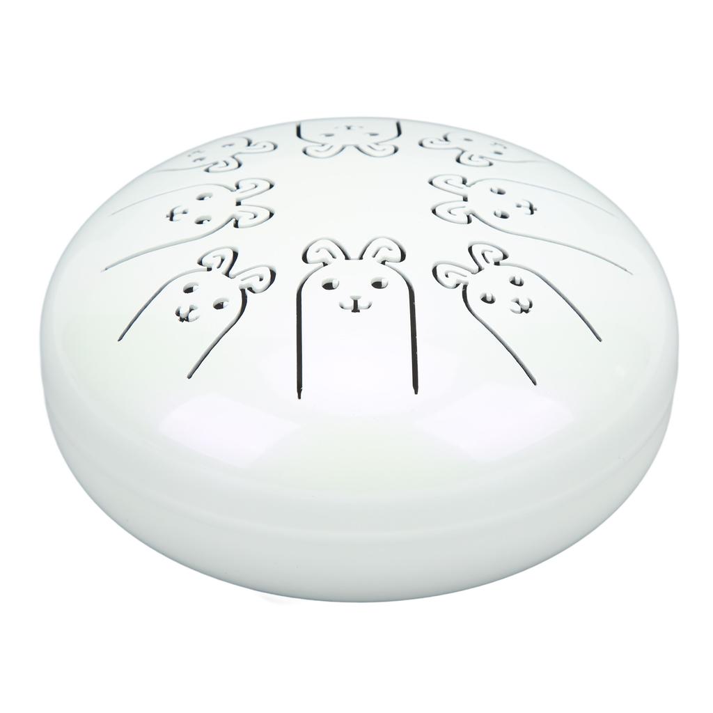Alloy Steel Tongue Drum 8 Note 5.5in Chakra Tank Ethereal Lotus Handpan White 12 Zodiac Rabbit