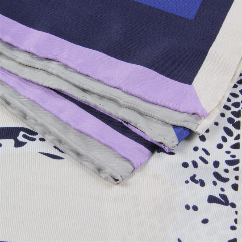 POBING Manual Hand Rolled Twill Silk Scarf Women Horse Print Square Scarves Echarpes Foulards Femme Wrap Lady Bandana Hijab 90CM