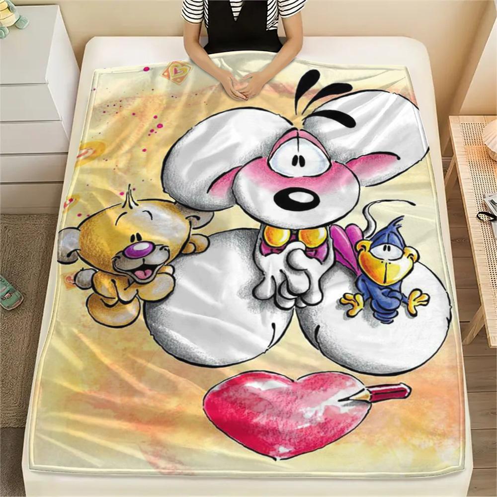1PC Diddl Patterned Flannel Blanket Suitable For All Seasons for Home Decor Warmth and Comfort Gifts Holiday Present