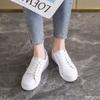 Women's New White Shoes Fashion Breathable Flats Casual Lace Up Leather Shoes Comfortable Versatile Ladies Sneakers