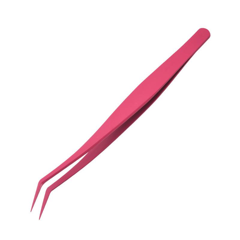 {+} 1Pcs Glue-free Eyelashes Beginner Tools Anti-Stick Applicator No Glue Eyelashes Non Stick Coated Stainless Steel Tweezer