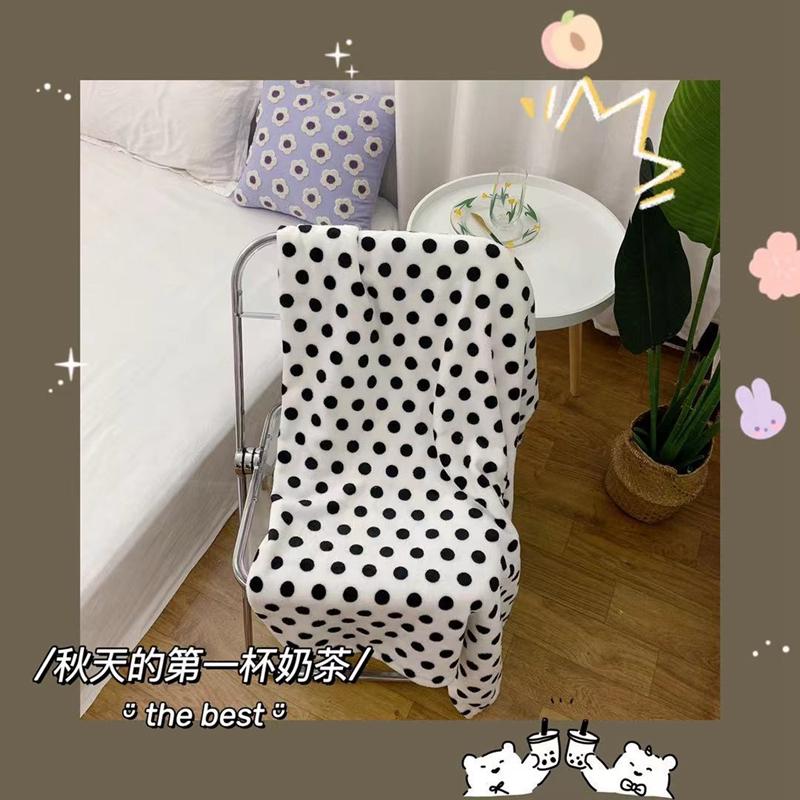 Одеяло Мультфильм Ulzzang Дизайн Kawaii Диван Коралловый Флис Мягкий Осенний Спальня Сон Мода Полдень Отдых Ins Сохранение Тепла Путешествия Досуг