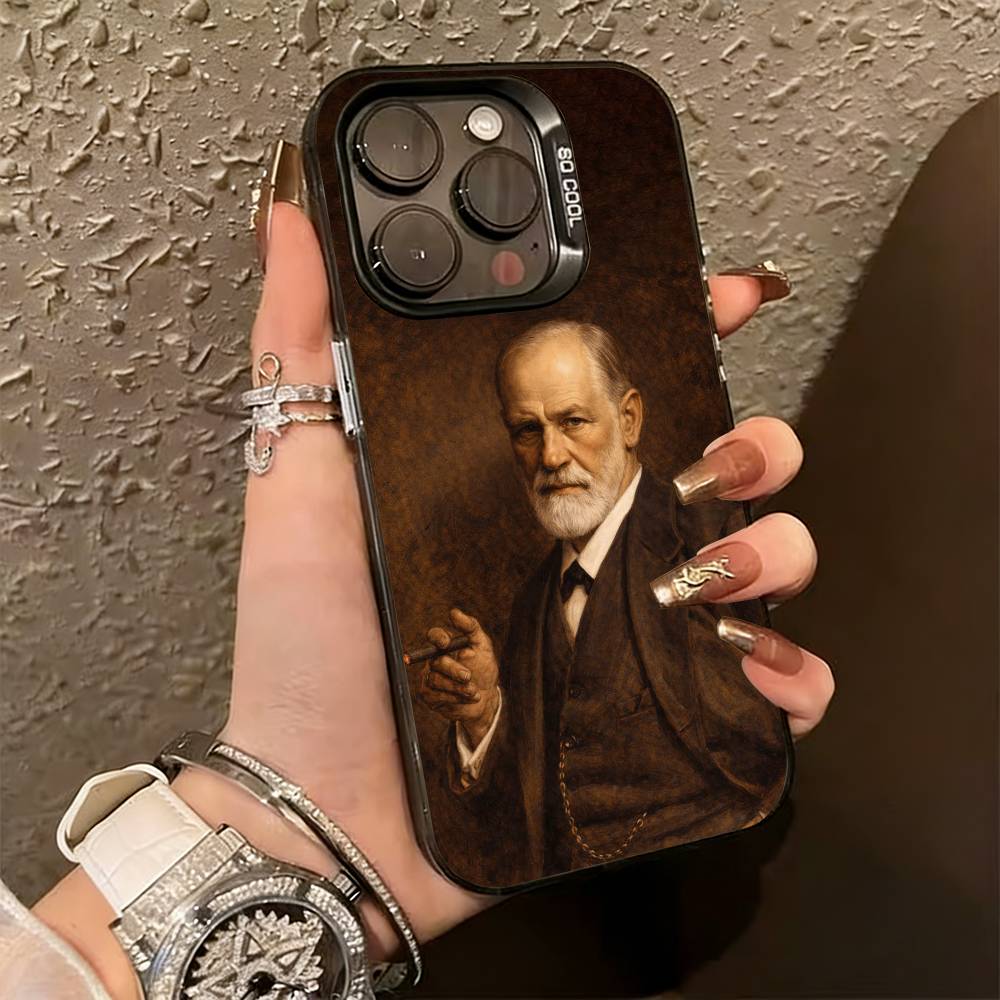 Sigmund Freud Psychoanalysis Phone Case For iPhone 17,16,15,14,13,12,11 Plus,Pro Max,XS,Colorful Silver Phone case Funda Cover