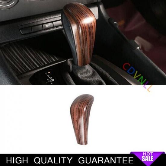 Gear Shift Knob Shifter Lever Trim Fit For BMW 3-Series 2005-2012 Red Wood Grain