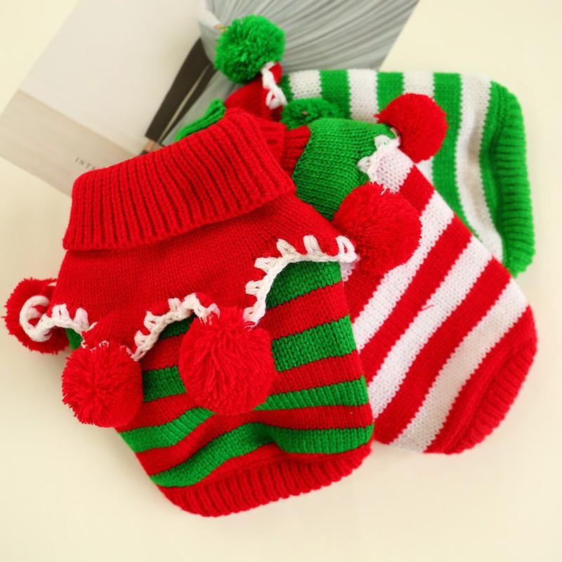 Pet Christmas Sweater Dogs Cats - Cute Holiday Knitwear In Festive Colors Acrylic Warm Winter Outfit