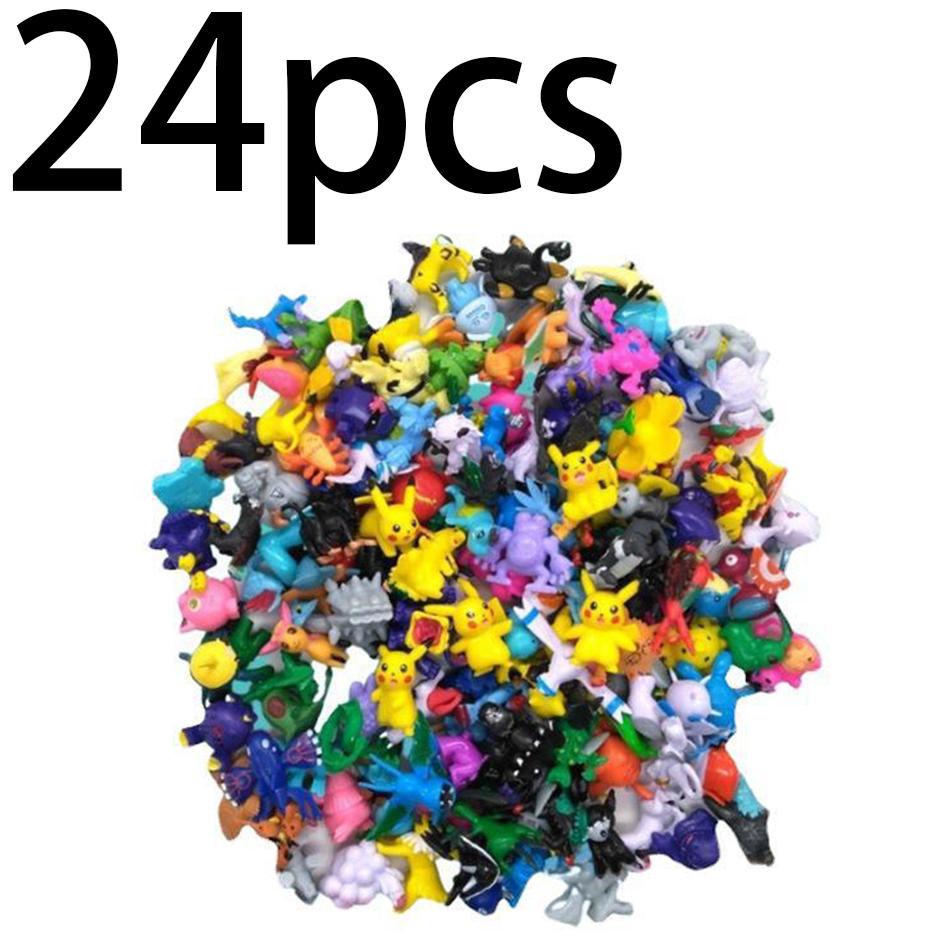 24-144 шт. фигурку покемона 2-3 см, не повторяющиеся мини-фигурки, модель игрушки Пикачу, аниме, детские куклы, подарки на день рождения