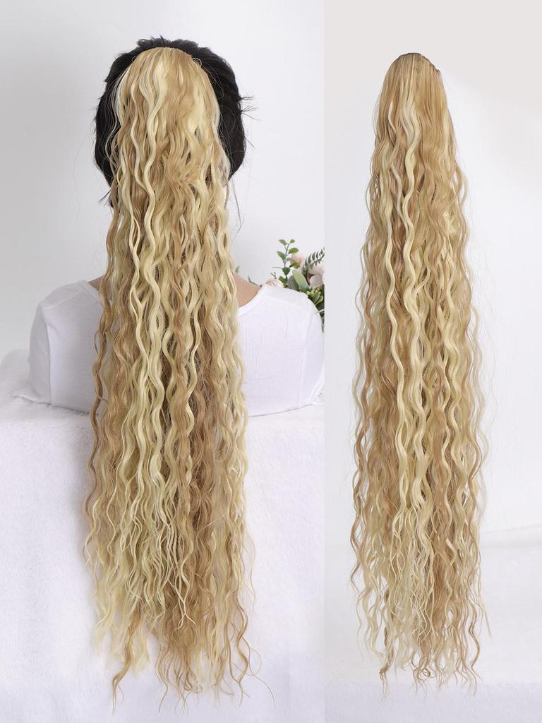 24 Inch Curly Ponytail Extension Clip Synthetic Drawstring Ponytail