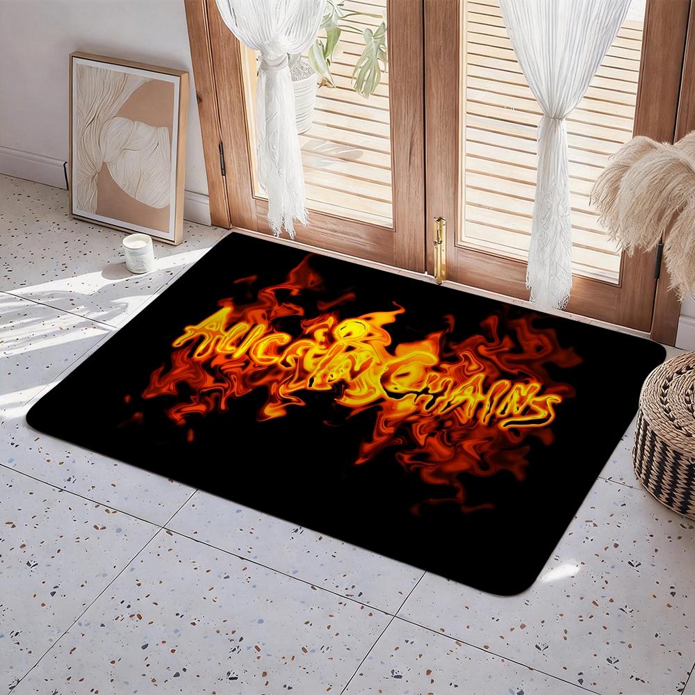 Retro Music Alice In Chains Floor Mat Eco Flannel Doormat Non Slip Odorless Indoor Floor Rug Soft Short Plush Home Mat