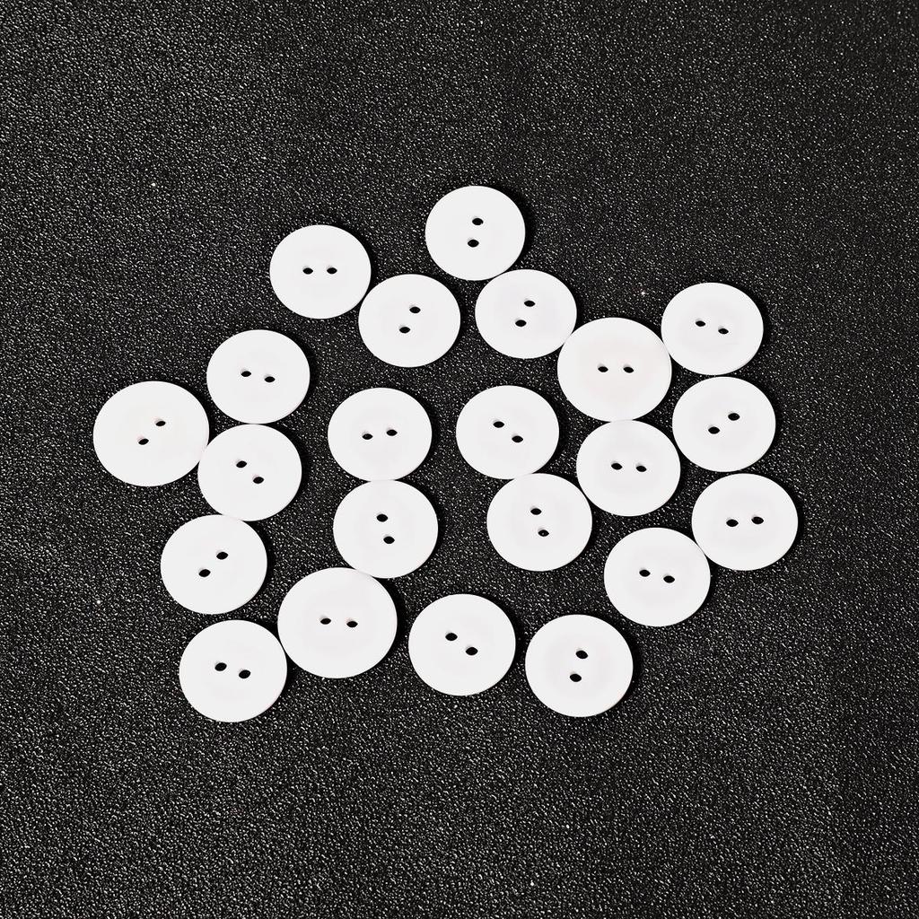 Resin Sewing Button Scrapbooking Round White Black 2 Holes 9/10/11.5/15/18/20/23/25 Mm