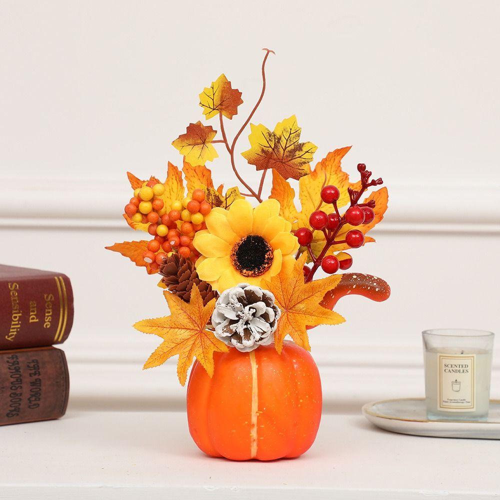Simulation Flowers Simulation Pumpkin Flowers Fake Plant Halloween Pumpkin Thanksgiving