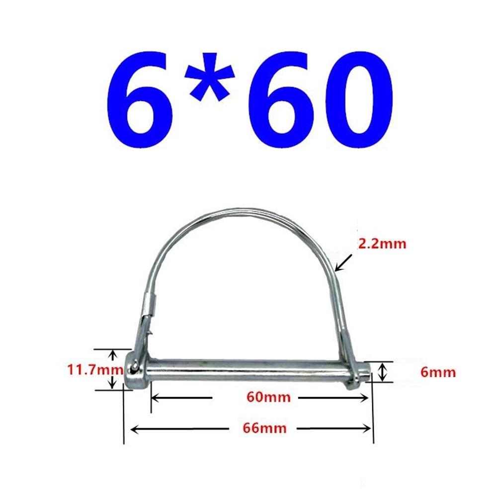 10 шт. Стопорный штифт с проволочным замком, Стопорный штифт с валом из углеродистой стали, Стопорный штифт с проволочным замком в виде круглой петли для гусеничной фермы и газона(6*50)