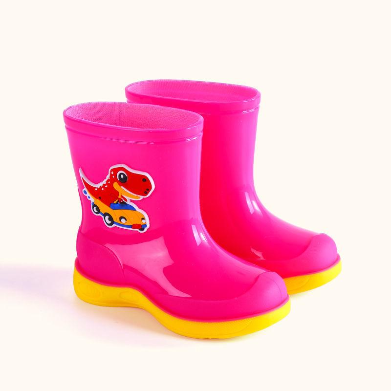 Waterproof Cartoon Rain Boots for Boys Girls Aged 8 To 11 Non-Slip Warm Rubber Shoes for Kids Comfortable Rain Footwear