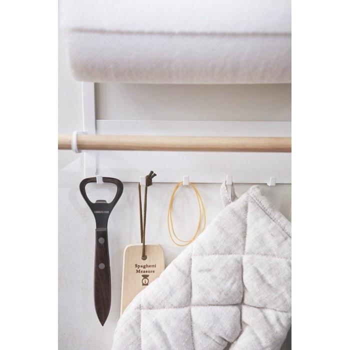 [Yamazaki] Magnetic Refrigerator Side Rack White, approx. W27.5 x D7.5 x H34cm, [Tosca] Kitchen Paper Towel Holder 2901