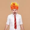 Anime Anger Wig Flame Wig Orange Spiky Wig Short Fire Cosplay Wig Mens Synthetic Wig Outfit For Halloween Party Wig