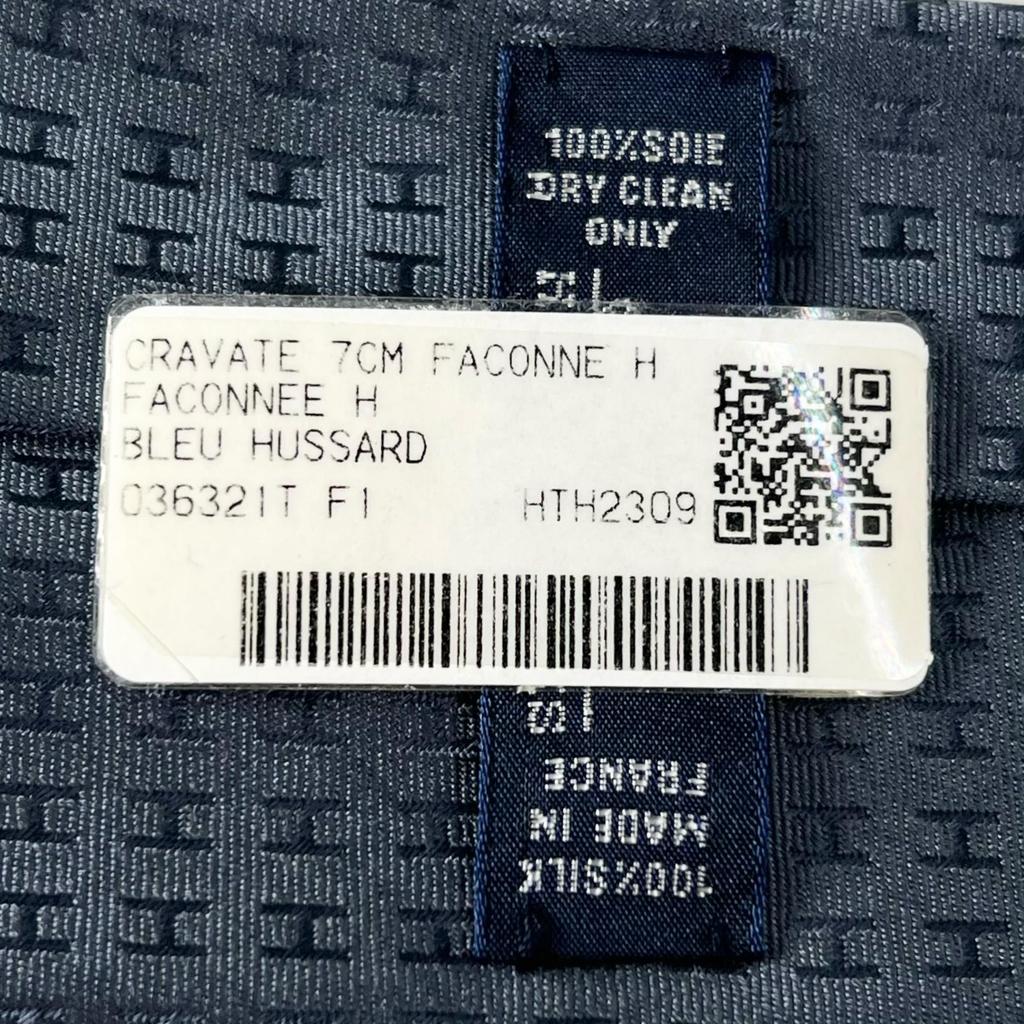 Безупречный ГАЛСТУК HERMES Clavat Галстук с плетением H Fasone H шелк мужской Б/у