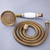 Антикварная латунная керамика Телефон Ручная насадка для душа и шланг 1,5 м Экономия воды Ручной распылитель Душевой набор Nhh116