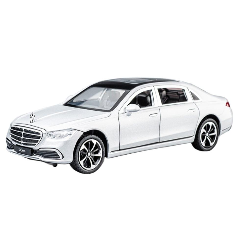 1/24 Модель игрушечного автомобиля из сплава Benz S400L Металлическая литая модель автомобиля Изысканное мастерство Коллекция Звук Свет Подарок на день рождения ребенка