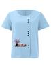 Women's Fashion Vase Print Casual Cotton Linen Short Sleeve Round Neck T-shirt Shirt Leisure Loose Summer Blouse Tops
