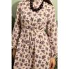 Floral Patterned Muslin Dress Black