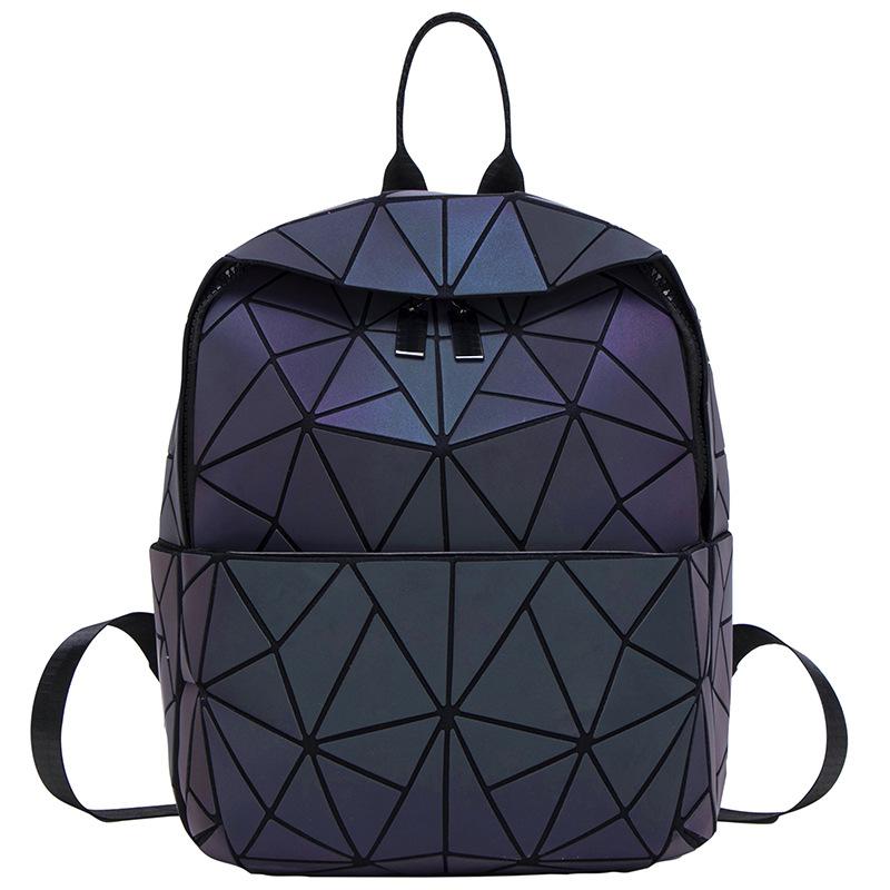 Рюкзак с бриллиантами для женщин Геометрический бриллиант Светящийся Изменяющий цвет Сращивание Студенческий школьный рюкзак Корейская версия Мужской и женский Рюкзак для личности