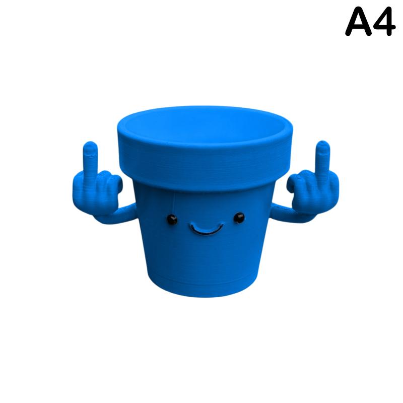 Funny & Unique Middle Finger Plant Pot, Face Smiling Flower Pot, Succulent Planter, Resin Figure Planter Pot For Indoor Outdoor