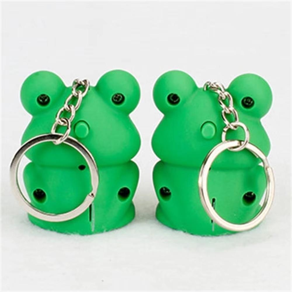 Sound Key Frog Keychain Metal Rings Cartoon Keychain New Animal Keyring Bag Decoration