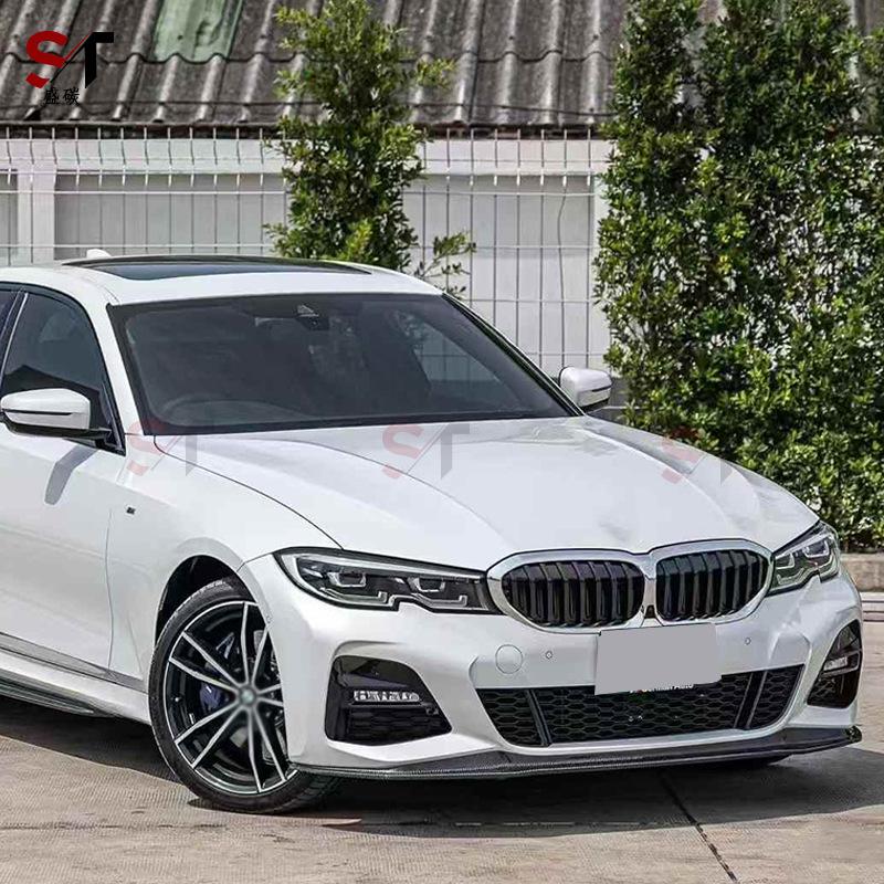 Комплект переднего сплиттера и диффузора бампера BMW 3 серии G20/G28 в стиле V из углеродного волокна