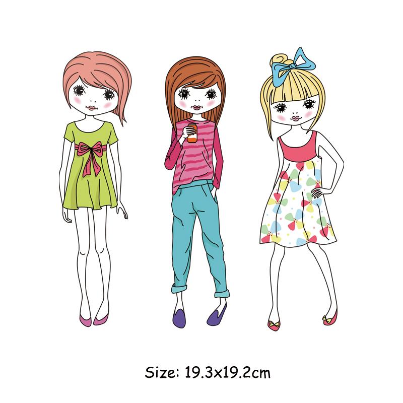 Girl Pattern Patches Fashion Woman Heat Transfer Stickers Jeans Diy Accessory Sticker Heat Press Appliqued Iron On Patch Custom