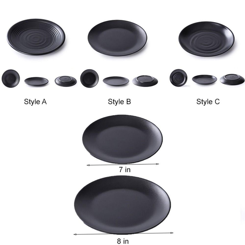 6pcs Japanese Style Meal Dish Imitation Porcelain Salad Plate Round Melamine Plate  Commercial