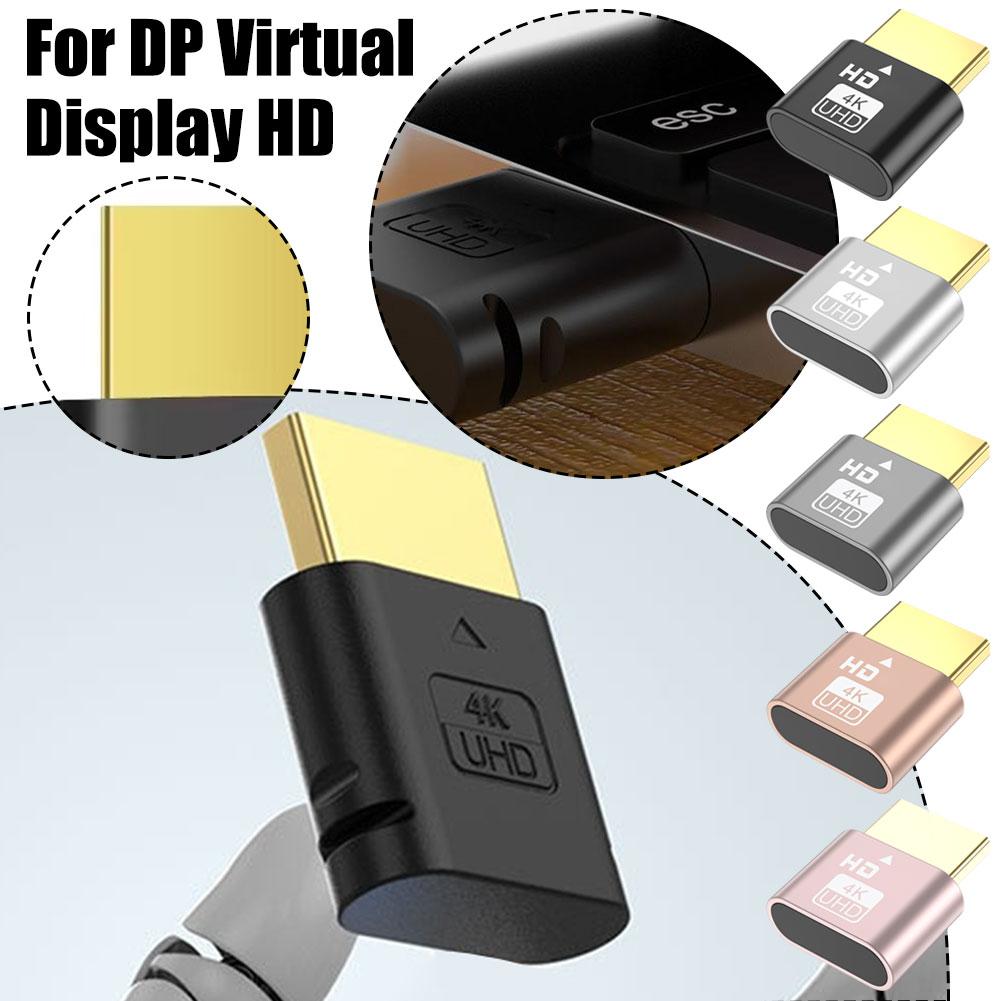 VGA Virtual Display Adapter 4K HDMI-compatible 1.4 Plug Card Headless Lock Ghost Display EDID P X3J9