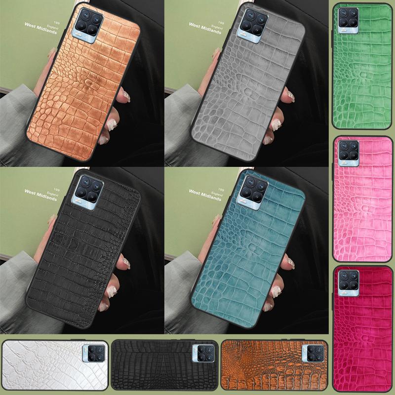 Чехол с принтом под крокодила для Realme 11 10 12 13 14 Pro Plus GT 5 6 6T GT7 Pro C67 C61 C53 C51 C21Y C25S C55 C75